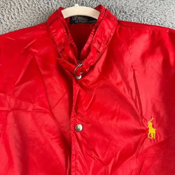 Vintage Polo 80's 90's Red Nylon Racing Jacket Windbreaker